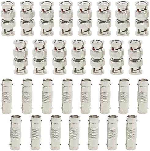 WMYCONGCONG 30 PCS BNC Connectors, BNC Barrel Connectors, Female to Female Male to Male Straight Coupler Adapter for CCTV Camera Surveillance Syst...