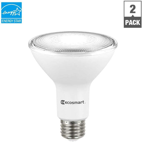 EcoSmart 75-Watt Equivalent PAR30 Dimmable Energy Star Flood LED Light Bulb Bright White (2-Pack)...