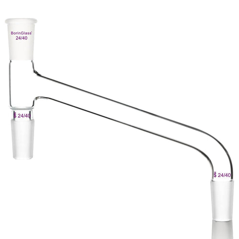 Glass Distilling Adapter, Borosilicate Glass 75 Degree Bent Chemistry Distillation Adapter with 24/40 Standard Joint...