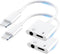 Apple MFi Certified 2 Pack Lightning to 3.5mm Headphone Jack Adapter, 2 in 1 iPhone Headphone Adapter Charger and Aux Audio Splitter Cable Dongle ...
