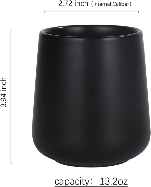 BosilunLife Bathroom Toothbrush Holder - Ceramic Toothbrush Cup Holder 13oz Black Toothbrush Holder for Bathroom Toothbrush and Toothpaste Holder ...