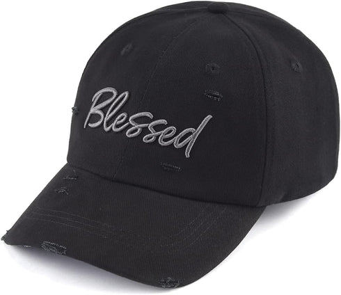 Bloomouflage Blessed Hat Distressed Black...