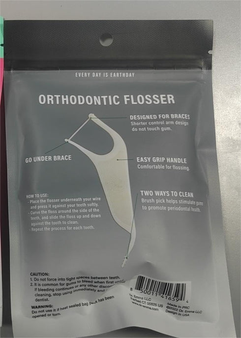 Orthodontic Braces Flossers, Ortho Floss Picks for Adults & Kids, Archwires Dental Teeth Care (Black, 60 Count)...