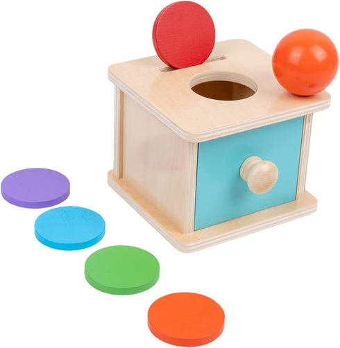 Adena Montessori Baby Toys Coin Box with Ball Blue Door Great Gift for 6-12 Months 1 2 Years Old Toddlers...