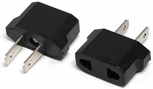 ANRANK E-U4113619AK European to USA American Outlet Plug Adapter (Black, 2-Pack)...