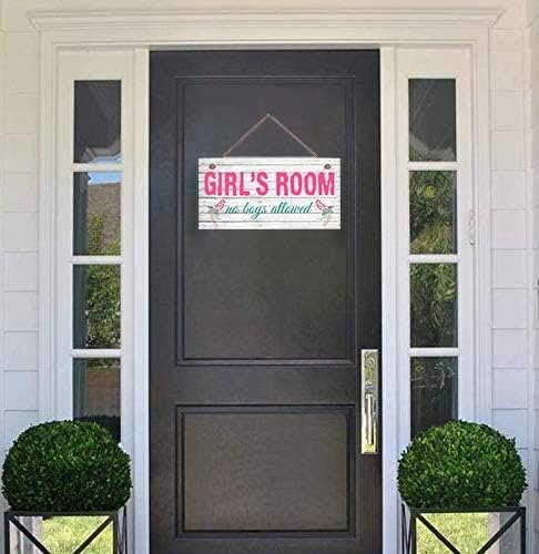 Girl's Room Sign - No Boys Allowed, Nursery Decor, Door Plaque, Birthday Gift, 5" x 10" Sign (E2-WH065)...