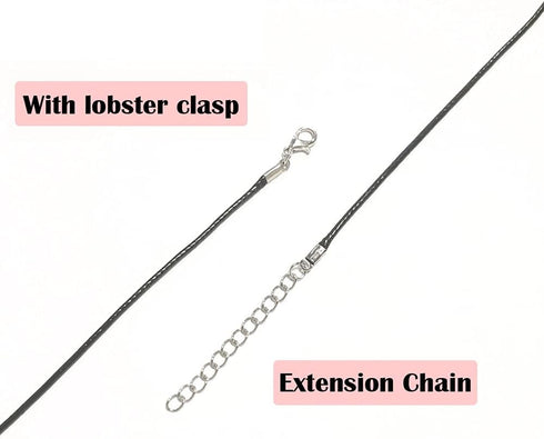 30Pcs 19" Black Necklace Rope 1.5mm Waxed Necklace Cord String for DIY Pendants Bracelet Necklace and Jewelry DIY Making with Lobster Claw Clasp...