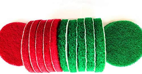 20 Pieces Scrub Pads Drill Power Brush Tile Scrubber Scouring Pads Cleaning Kit Including 2 Kinds of Abrasive Buffing Pads Replacement for Home Ki...