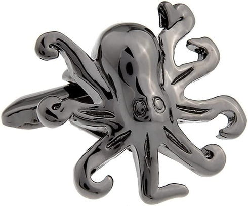 Octopus Cufflinks for Men, Octopus Cuff Links (Black)...