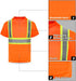 HYCOPROT High Vis Reflective T Shirt Short Sleeve Safety Mesh Quick Dry Shirts (Orange-ms, Small)...
