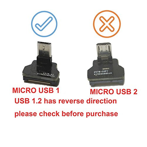 Long Flat Slim Ribbon Micro USB Cable Soft Micro USB 90 Degree Angled Male to Standard USB A Male Straight for sync and Charging Gimbal rig Black ...