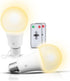 Texsens-Rechargeable-LED-Emergency-Light-Bulb, 7W 600LM 3000K E26 Battery Powered Lamp with Hooks & Remote Controller for Power Outage Camping Hur...