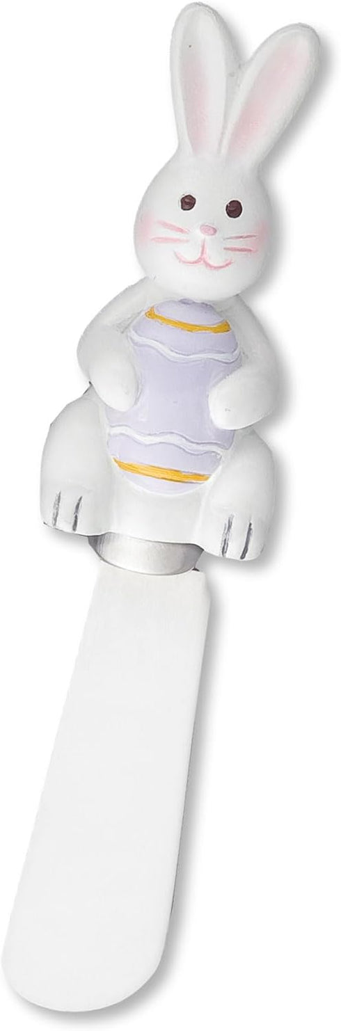 Easter Bunny Cheese Spreaders, Hand-Painted Resin Handles with Stainless Steel Blades for Spreading Cream Cheese, Butter, and Jam, Assorted Design...