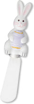 Easter Bunny Cheese Spreaders, Hand-Painted Resin Handles with Stainless Steel Blades for Spreading Cream Cheese, Butter, and Jam, Assorted Design...
