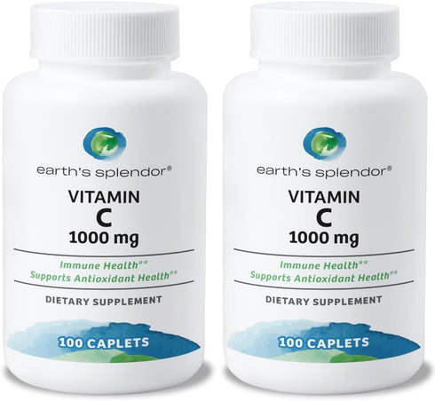 Earth's Splendor Vitamin C 1000 mg Dietary Supplement for Men & Women, Immune Support, Supports Antioxidant Health (100 Caplets, 3+ Month Supply P...