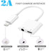 2 Pack Lightning to 3.5mm AUX Audio Charger Splitter for iPhone 14/13/12/11/XS/XR/X 8/iPad/iPod, Apple MFi Certified, 2 in 1 Headphone Adapter...