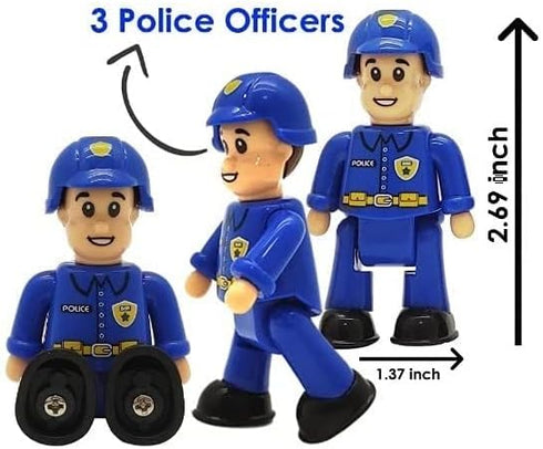 FUNERICA Toy Police Officer Set (3 Pcs) Detailed and Imaginative Little People Police Action Figures for Toddlers and Kids -Community Helpers Figu...
