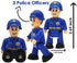 FUNERICA Toy Police Officer Set (3 Pcs) Detailed and Imaginative Little People Police Action Figures for Toddlers and Kids -Community Helpers Figu...