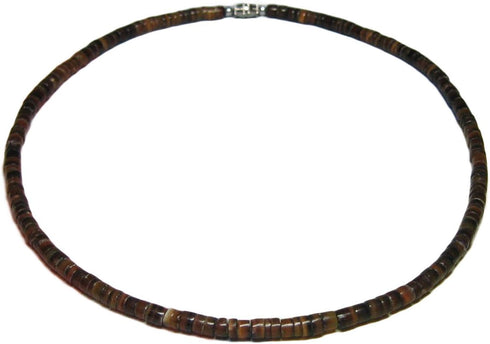Brown Pin Puka Shell Necklace Surfer Beach Puca Choker - 5mm (3/16") - 18" Inch...