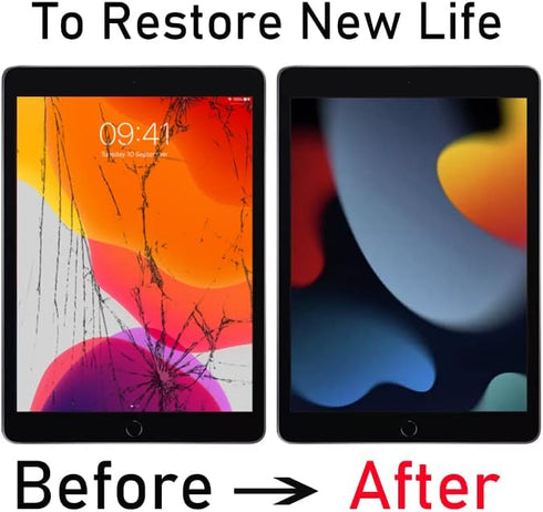 A1893 A1954 Screen Replacement Kit for iPad 6 (6th Gen) Digitizer Touch Glass 6th Generation 9.7 inch 2018 with Home Button Full Repair Tools Vide...