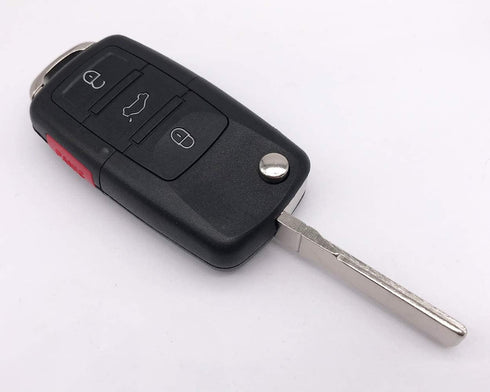4 Buttons Folding Flip Replacement Key Fob Cover Case fit for VW Volkswagen Jetta Passat Golf Beetle Rabbit GTI CC EOS Keyless Entry Key Fob...