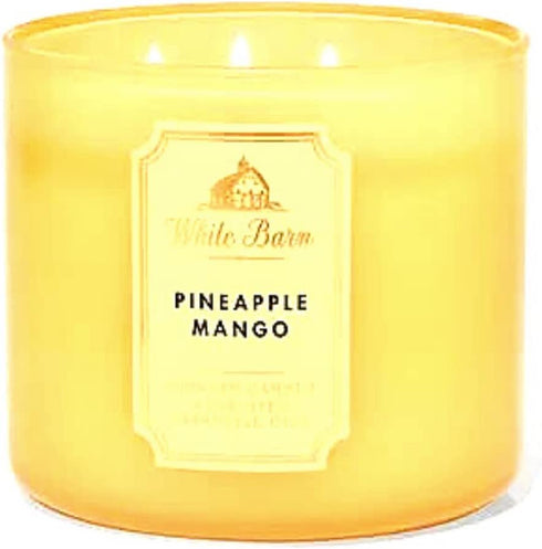 Bath and Body Works, White Barn 3-Wick Candle w/Essential Oils - 14.5 oz - 2021 Core Scents! (Pineapple Mango)...