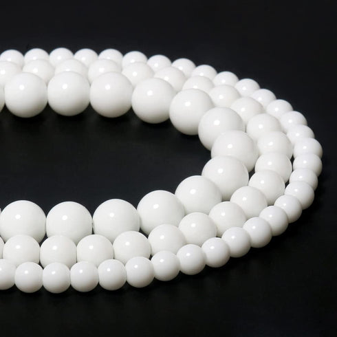 Yochus 10mm Natural Stone Beads for Jewelry DIY Making Bulk,Natural Tridacna Stone Round Loose Beads,Bracelet Making...