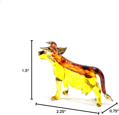 Handmade Cow Art Glass Blown Pet/Wild Animal Figurine...