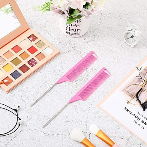 WILLBOND Magnetic Wrist Sewing Pincushion Wrist Magnetic Pin Holder Wristband Pin Cushion Holder with 3 Pcs Stainless Steel Pintail Comb Rat Tail ...