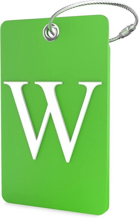 Shacke Luggage Tag Initial – Fully Bendable Tag w/Stainless Steel Loop (Letter W)...
