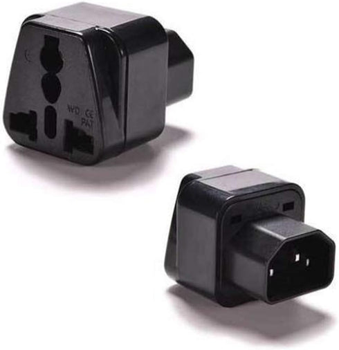 ANRANK IC141320AK UPS IEC C14 to Universal Female EU US UK AU C13 Socket Power Adapter AC Plug (2 Pack)...
