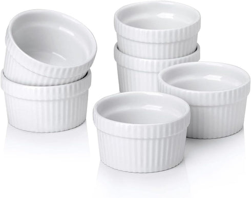 Mini Ramekins 1.5 oz, Vidalenta Dipping Sauce Cups, Tiny Ramekins Dip Bowl Porcelain Souffle Dish Set of 6, Small Ramekins Dessert Cups Small Bowl...