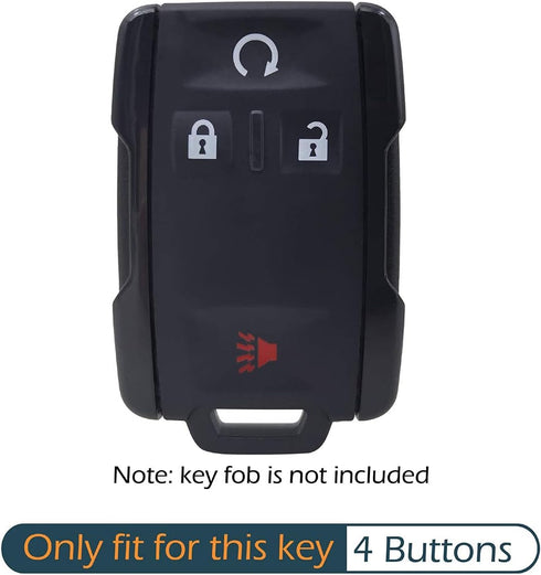 GFDesign 2Pcs Silicone 4 Buttons Key Fob Cover Remote Case Keyless Protector Compatible with Chevrolet Chevy Colorado Silverado Suburban Tahoe GMC...