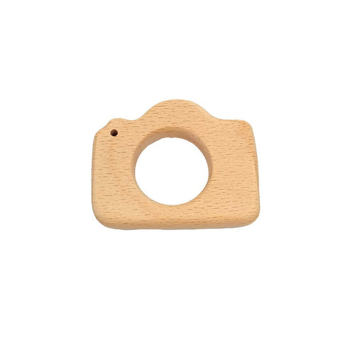 Lovely Cartoon Wood Camera Teether Toys Pure Natural Animal Teething Shape Beech Wooden Handmade Pattern Accessory DIY Jewelry Making Necklace Pen...