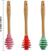3 Pcs Silicone Honey Dipper Sticks - Spiral Design Non-Drip Honey Spoon with Jar Stirring Rod, Food-Grade BPA Free Dispenser for Syrup, Jam & Beve...