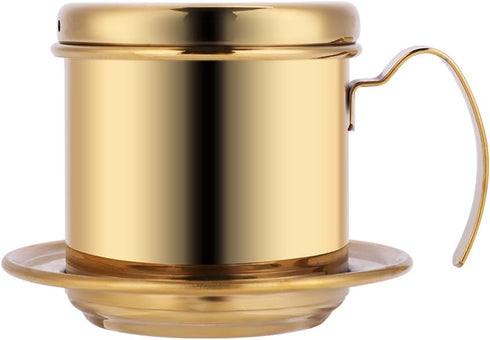 Stainless Steel Vietnamese Coffee Drip Filter Maker for Home and Office (Gold)...