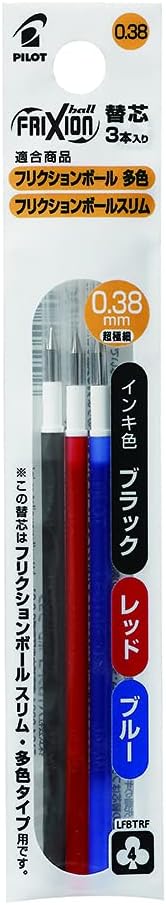 Pilot Frixion Ball 4 Click Retractable 4 Color Gel Ink Erasable Multi Pen 0.38mm / Blue Black Body & Each 4 Color Refills (Black, Blue, Red, Green...