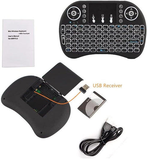 Backlit Mini Wireless Keyboard, Air Mouse Portable Wireless Mini Keyboard with Touchpad Mouse, Wireless Mini Keyboard for PC TV Box HTPC IPTV PC P...