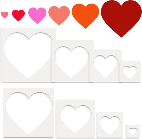 Heart Stencils for Painting on Wood,16 Pcs Plastic Large to Small Different Sizes Heart Templates for Drawing and Crafts,Spraying on Wall-Reusable...