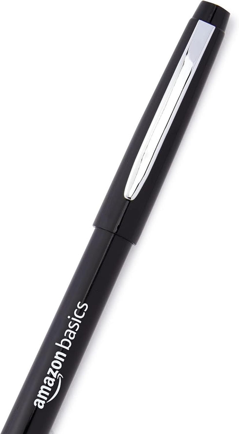 Amazon Basics Felt Tip Marker Pens - Medium Point, Black, 24-Pack...