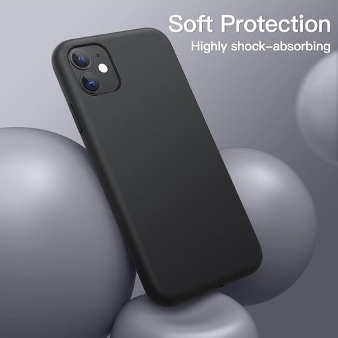 JETech Silicone Case for iPhone 11 (2019) 6.1-Inch, Silky-Soft Touch Full-Body Protective Case, Shockproof Cover with Microfiber Lining (Black)...