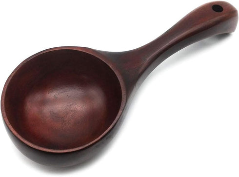 8 Inch Multipurpose Wooden Scoop Spoon Ladle With Short Handle Dark Brown Wood...