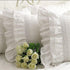 Shabby Vintage White Embroidery Lace & Ruffle Matching Pillowcase Pillow Sham...