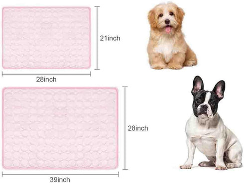 Pet Self-Cooling Dog Mat, Ice Silk Cooling Mat for Dogs, Washable, Portable (Pink, 28 * 39in)...