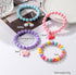 Colorful Rainbow Flower Heart Charm Bracelets Set Y2k Friendship Acrylic Beaded Stretchy Strand Bracelet for Women Girls Cute Preppy Party Favor P...