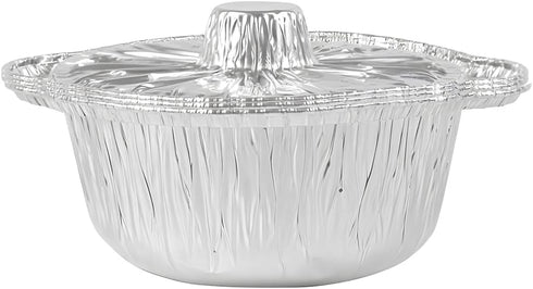 Bluesky Premium Disposable Aluminum Pots with Lid-(Pack of 3) -Ideal for Cooking & Storage, Extra Small, Silver...