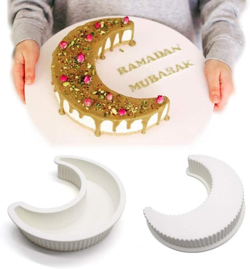 Crescent Moon Shape Silicone Cake Pan, Moonlight Sonata Mousse Cake Bread Pizza Baking Mold Kitchen Bakeware Tools...