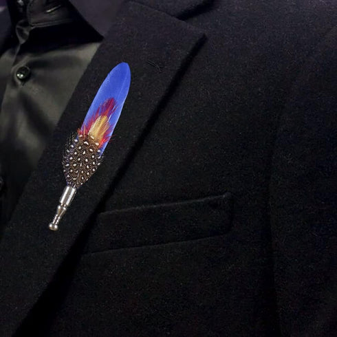 Feather Brooch for Suit Handmade Colorful Feather Lapel Pin Pack of 10...