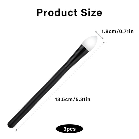 3 Pcs Silicone Makeup Applicator Shadow Brush Eyeshadow Applicators Eyeshadow Brush Lip Mask Makeup Brushes for Liquid Eye Shadow Applying Cream...