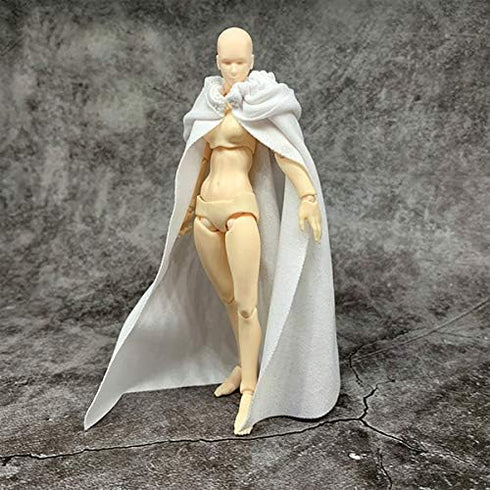 1:12 Scale Fabric Cape Cloak with Hat for 6 inch 1/12 Bandai SHF Figma Action Figure Clothes (White Cloak)...